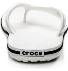 Resim Crocs 11033-100 Crocband Flip Kadın Plaj Terliği Beyaz Düz Topuk ile Konforlu Yaz Seçimi 