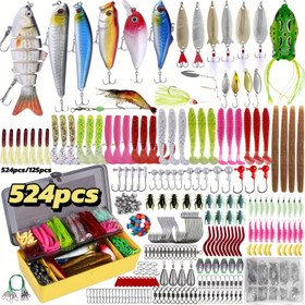 Resim Hepsi Bir Arada Yüzey Balıkçılığı Olta Takım Seti - Kurbağa, Spinnerbaits, Soft Baits & Weed İle Tam Donanım Çantası 524/125) Tatlı Su / Tuzlu Suda Kullanım İçin (Minnow, Turna, Çipura) Başlangıç ve Profesyoneller için Ideal – Oltacılar için Hediye 