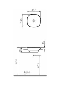 Resim Vitra Frame 5654B483-0016 Tezgah Üstü Kare Lavabo. 41CM. Siyah 
