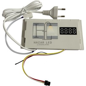 Resim 220 Volt Girişli Tunable Dokunmatik Touch Ayna Arkası Sensör Saat Termometre Buğu Önleyici Eklenebilir 12v Beyaz 