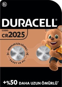Resim Duracell Özel 2025 Lityum Düğme Pil 3V 2'li Paket (DL2025/CR2025) 