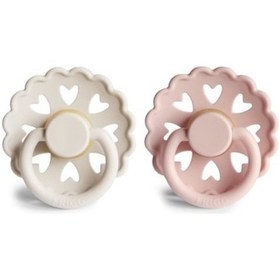 Resim FRIGG Fairytale İkili Kauçuk Emzik - Cream/Blush 6-18 ay Krem 