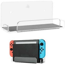 Resim Bosphorusboutique Nintendo Switch Şeffaf Rafı Oyun Konsolu İçin Duvar Depolama Braketi Ve Aksesuarları Seti Rm 