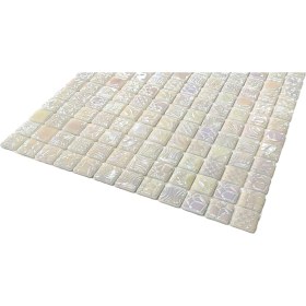 Resim MozaiKristaL Mutfak Tezgah Arası, Banyo, Havuz, Sauna, Spa, Ev, Bahçe ve İşyeri, Yaşam Alanlarının Tüm Yüzeyleri İçin 25X25 mm Hologramlı ve Desenli Cam Mozaik. Satış Adedi: 1 M2. 