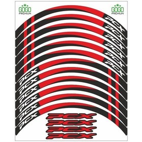 Resim GOGO JANT ŞERİDİ KIRMIZI-SİYAH HONDA PCX 125 150 10-21 