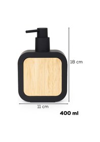 Resim Porsima 3147 Banyo Ve Mutfak Sıvı Sabunluk 400ml Siyah-ahşap Ahşap - Siyah 