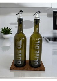 Resim Selka Home 2' Li Ahşap Stant Olıve Oıl Yağlık 750 Ml 001 