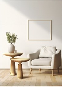 Resim Ahşap 2 Li Set Fitilli Mantar Yan Sehpa Modern Fiskos / Çiçeklik / Zigon Sehpa Ahşap 