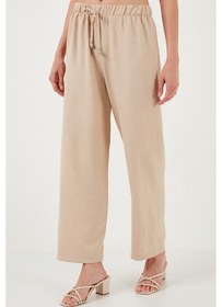 Resim Lela Relaxed Fit Bol Paça Bayan Pantolon 5865826 Taş 
