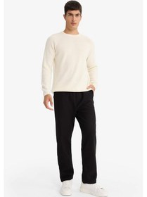 Resim Defacto Regular Fit Beli Bağcıklı Eşofman Altı F0309ax25aubk81 Siyah 