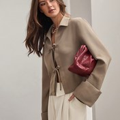 Resim Kadınların Şık Beyaz Düğmeli Gömlek - Uzun Kollu, Yaka Detaylı, Polyester Karışımı, Günlük veya Ofis Giyiminde Mükemmel, Günlük Giyim|Yaka Gömlek|Polyester Karışımı 