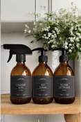 Resim GO BLOBS 3'lü Set 300ml Siyah Etiketli Amber Şişe Sıvı Sabun & Bulaşık Deterjanı & Çamaşır Suyu 