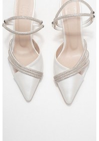 Resim Luvishoes Luvi Shoes Lavıe Sedef Cilt Şerit Taşlı Kadın Abiye Ayakkabı Sedef 