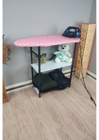 Resim İyimi Ekinezya Smart Fix Dolaplı Raflı Sabit Ütü Masası Pembe 