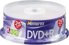 Resim Memorex 4.7GB 8X DVD+R Ortam (25'li Paket Mil) 