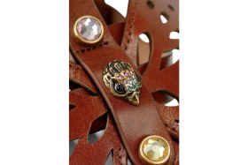 Resim Kurt Geiger Boho Butterfly Deri Lüks Tasarım Kadın Gladyatör Sandalet 