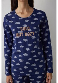 Resim Lacivert Cloudy Night Pantolon Pijama Takımı Lacıvert 