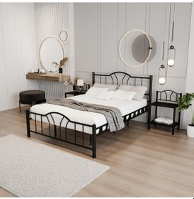 Resim Mobilyadukkanim Bella Metal Karyola 180X200 Arm146 Siyah 