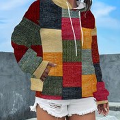 Resim Kadınlar için Rahat Kapüşonlu Sweatshirt, Polyester Tüm Baskılı Örgü Kumaş, Sonbahar/Kış Modası 