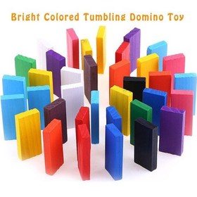 Resim Ahşap 200 Parça Domino - Eğitici ve Eğlenceli Renkli Domino Seti 