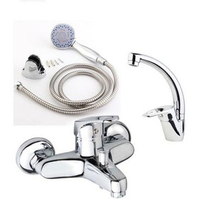 Resim Hay Banyo Bataryası Lavabo Bataryası Ve Duş Seti Krom 