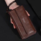 Resim Klasik Fermuarlı Cüzdan, Çift Katmanlı Tasarım, Kart Yuvaları, Gizli Bölmeler & Fotoğraf Cebi - Kahverengi, Erkekler & Kadınlar İçin Mükemmel Hediye, Güvenli Depolama | Klasik Cüzdan | Dayanıklı Cüzdan, Küçük Cüzdan 