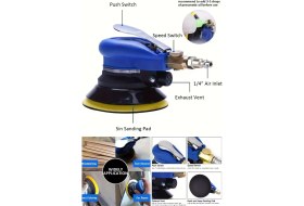 Resim Toz Emişli Havalı Eksantrik Dairesel Zımpara 150 mm AT-980V 