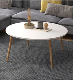 Resim Faymend 70cm Yuvarlak Orta Sehpa Beyaz Beyaz 