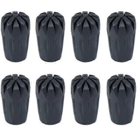 Resim Yürüyüş Batonları, Baton Koruyucuları, Kauçuk, Dayanıklı, Kaymaz, Pratik Baton Koruyucuları İçin 8 Adet Kauçuk Uç, Yürüyüş Ve Tırmanma İçin Yedek Çok Renkli 