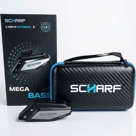 Resim Scharf L8 Pro Mega Bass 2. Nesil Bluetooth 5.4 Motosiklet Intercom 2 Kişilik 