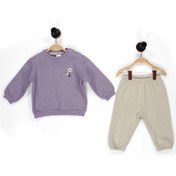 Resim Nakış Detaylı 3 İplik İkili Bebe Takımı 