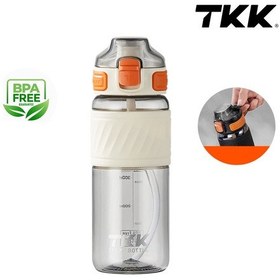 Resim Tkk T1025 Çift Kullanım Pipetli/rahat İçim Beyaz Tritan Matara 600ml 