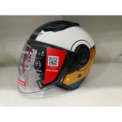 Resim LS2 KASK LS2 AIRFLOW 2 COVER SİYAH-BEYAZ-GOLD PARLAK 