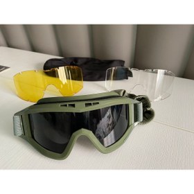 Resim ReVision Taktikal Gözlük 3 Lensli Koruyucu Maske / Tactical Gözlük / Airsoft ve Bisiklet Gözlüğü 