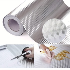 Resim 1 Yüksek Kaliteli Mutfak Duvar Desenleri Rulosu, Montaj Squeegee'si Dahil - Yüksek Sıcaklarda Su Geçirmez, Yağ ve Ateşe Dayanıklı, Şık, Uzun Ömürlü, Temizlemesi Kolay ve Küf Geçirmez (60Cm*300Cm) 