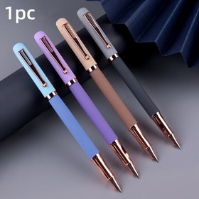 Resim 1 adet/ Moda Yüksek Kaliteli Metal Kalem, Yumuşak Kauçuk Mat Kalem Gövde Tasarımı, Çok Rahat El Hissi, Pürüzsüz Yazma, Günlük Yazma, Okul, Ofis, İş İmzası, Sanat İmzası, İçinde Mürekkep Dönüştürücü Bulunan Kalem - Değiştirilebilir Mürekkep Kartuşu, Hediye Olarak Çok Uygun (Mürekkepsiz) 