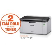 Resim brotherstore Brother Hl-1211w-2t Lazer 20ppm Yazıcı Wifi , 2 Adet Tam Dolu Orijinal Toner Ile Birlikte 