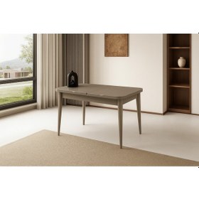 Resim Kelebek Ortadan Açılır Büyüyen Yemek Masası Cappicino 80x130cm Cappicino 