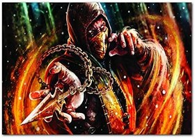 Resim Ahşap Tablo Mortal Kombat X Scorpion 