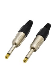 Resim Koodmax 10 Adet - 6.35 mm Mono Erkek Fiş Lehim Tipi Jack Konnektörü – Altın Uçlu 