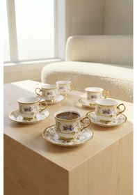 Resim Acar Lilietta 6 Kişilik Porselen Kahve Fincan Takımı - 90 Ml Beyaz 