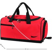 Resim barberri Tam Astarlı Çok Gözlü Termal Bölmeli Ayakkabılık Bölmeli Spor ve Seyahat El ve Omuz Çantası 42 CM 