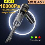 Resim 16000Pa Kablosuz El Tipi Süpürge, 100W Yüksek Güçlü Siklon Emişli Kablosuz Vakum, 3 Hız Ayarlı Motor, Araba/Ofis/Ev için Şarj Edilebilir Güçlü Süper Güçlü Vakum, 100W 2000mAh*3/60dB 