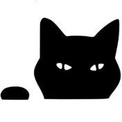 Resim TSC Kedi Komik Surat Araba Sitcker Yapıştırması 20CM Siyah 