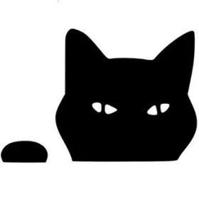 Resim TSC Kedi Komik Surat Araba Sitcker Yapıştırması 20CM Siyah 