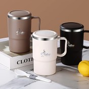 Resim 550ML Büyük Kapasiteli 304 Paslanmaz Çelik Kupa Çay Filtresi Çift Katmanlı Anti-Yıkanma Ofis İçme Bardağı Yüksek Değerli Hediye Bardağı 