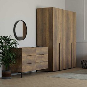 Resim Adore Mobilya Oryana 6 Çekmeceli Şifonyer-Koyu Ceviz 140x81x44 CM 