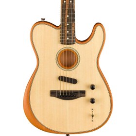 Resim Fender American Acoustasonic Telecaster Elektro Akustik Gitar - Natural / Ebony 