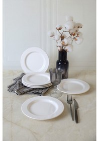 Resim Keramika Beyaz Assos Pasta Tabağı 22 Cm 6 Adet 006 Beyaz 