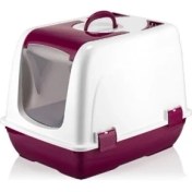 Resim BRC Desing Mikopet Kapalı Küçük Kedi Tuvaleti Bordo 